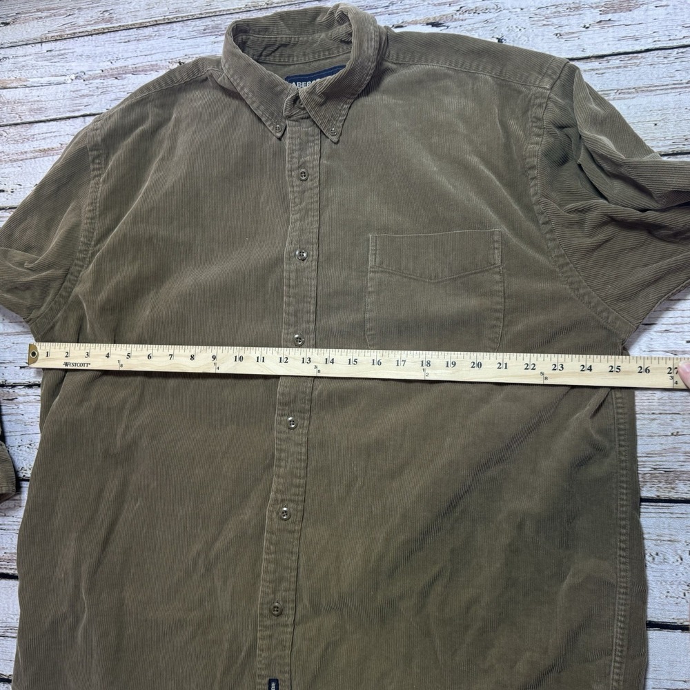 Abercrombie & Fitch Men's Vintage Brown Corduroy Button-Up Pocket Shirt Large - Picture 4 of 5